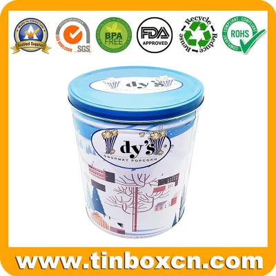 0.5/1/2/3.5/6.5 Gallon Metal Bucket Popcorn Tin with a Lid