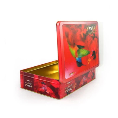 Custom Big Rectangular 3D Card Storage Gift Chocolate Packaging Cookie Biscuit Tin