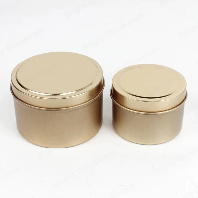 Round Seamless Aluminium Candle Tin Copper Metal Tin Box with a Solid Slide Lid
