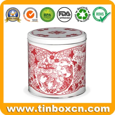 Round Metal Tin Food Packaging for Chocolate Candy Biscuit Cookies