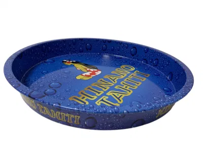 Hot Sale Round Tin Sercing Tray for Food or Dink Bottle Metal Service Beer Tray Tin Tray Metal Tray