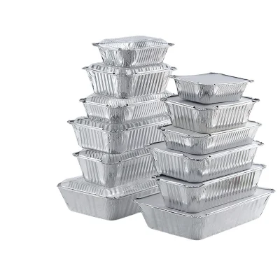 Food Grade Disposable Aluminum Foil Container Tin Drip Pans Tray Carryout Lunch Box