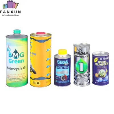  Factory OEM Metal Motor Oil Tin Can Packaging Customized Logo Engine Oil Tin Can Cmyk Lubricants Oil Tin Can