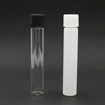 Custom 116mm 125mm King Size Pre Packaging Rolled Tube with Logo CRC Glass Tube Child Proof Glass Vials with Cr Lids