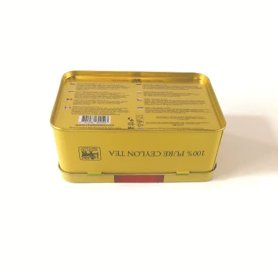 Wholesale Factory Custom Embossed Hinged Rectangular Herb Seeds Packaging Metal Tea Tins
