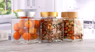 Wholesale Clear Glass Jars, Glass Containers with Metal Caps, Tin Lids,