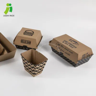 Biodegradable SGS Food Box Delivery Corrugated Paper Hamburger Box Food Packaging