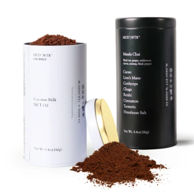 Wholesale Empty Food Grade Custom Logo White Color Small Airtight Round Matcha Tea Metal Coffee Cans Tins Canister Box