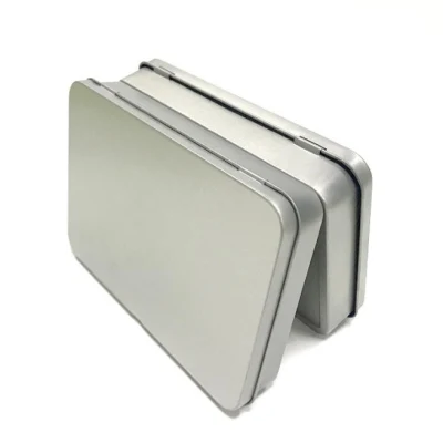 Metal Rectangular Empty Hinged Tins Box Container for Tea Candy