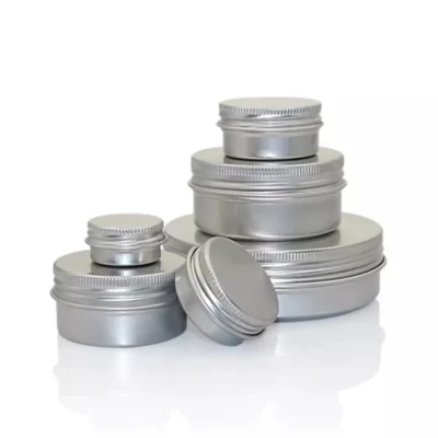 Aluminum Round Metal Tin Container with Lid Small Sample Container DIY Lip Balm Storage Jar Shampoo Bar Soap Tin Hand Body Cream