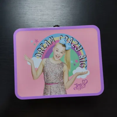  New Custom Printedhandbag Tin Packaging Rectangular Metal Food Grade Tin Lunch Box