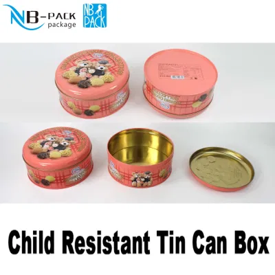 Custom Cr Child Resistance Lid Slide Tin Can Packaging