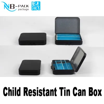 Tin Box Metal Tin Box Popular Hinged Lid Mint Metal Tin Packing Child Proof Child Resistant Box