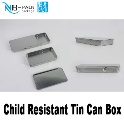 Tin Box Metal Tin Box Popular Hinged Lid Mint Metal Tin Packing Child Proof Child Resistant Box
