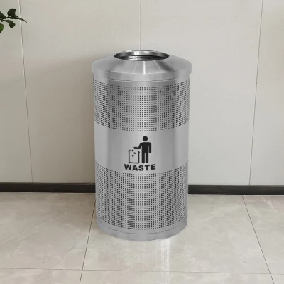 Modern Design Metal Rubbish Waste Bin Large Recycle Trash Can