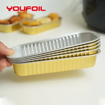 Portable Gold Tin Foil Aluminum Food Tray Container