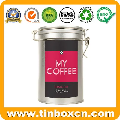 Empty Round Coffee Tin Box with Airtight Lid for Food Can Packaging