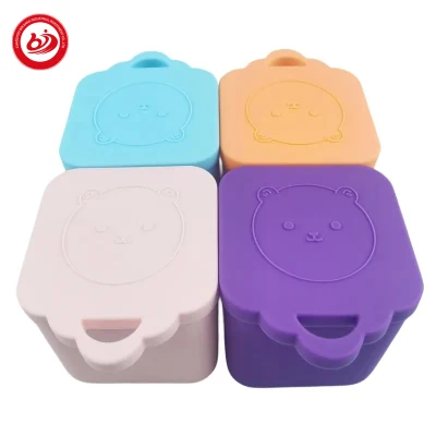 Bunny Cute Shape Microwavable Freezer Safe Silicone Food Snack Tin Vacuum Thermal Leak Proof Storage Boxes Lunch Bento for Kids
