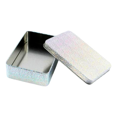 Wholesale Custom Tinplate Plated Storage Container Decorative Emboss Metal Can Rectangular Small Size Tin Box for Tarot Card