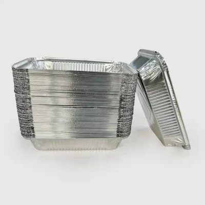 Aluminum Foil Containers Catering Food Packaging Disposable Tin Foil Tray Disposable Tin Foil Tray with Plastic Lid
