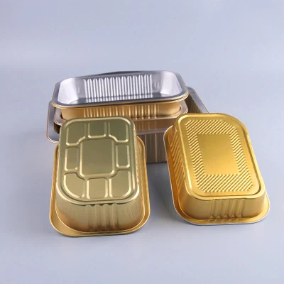  Containers Baking Bread Loaf Pan Tin Foil Trays Gold Smoothwall Aluminium Foil 1000ml 2.25lb Food Packaging Aluminum Fastfood