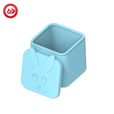 Bunny Cute Shape Microwavable Freezer Safe Silicone Food Snack Tin Vacuum Thermal Leak Proof Storage Boxes Lunch Bento for Kids