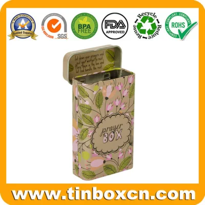 Rectangular Hinged Tin Box for Mint and Gum, Candy Tin