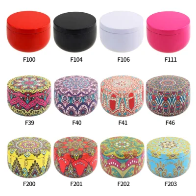 Stock Low MOQ High Quality Round Metal Packing Candy Mint Gift Seamless Candle Tins Box