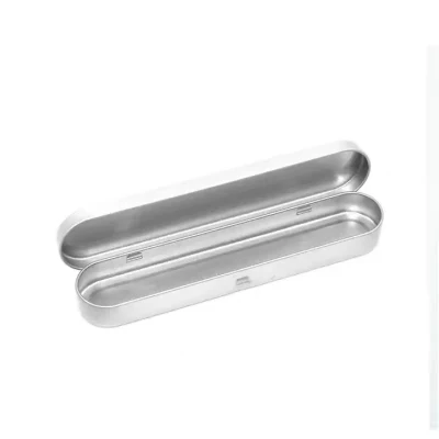 High Quality Custom Rectangular Printed Logo Lid Pencil Metal Box Tin Box