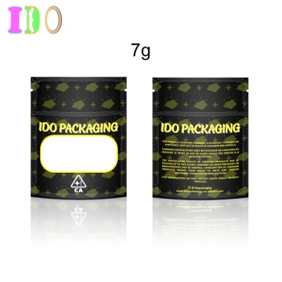 Resealable Smell Proof 3.5g Snacks Zip Lock Mylar Bags Custom Printed Edible Stand up Pouch Plastic Packaging and 4X6 Stock