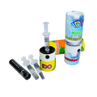 High Quality Small Cylinder Child Resistant Boxes Round Circular Child Proof Safe Tube Packaging for Distillate Oil