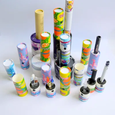High Quality Small Cylinder Child Resistant Boxes Round Circular Child Proof Safe Tube Packaging for Distillate Oil