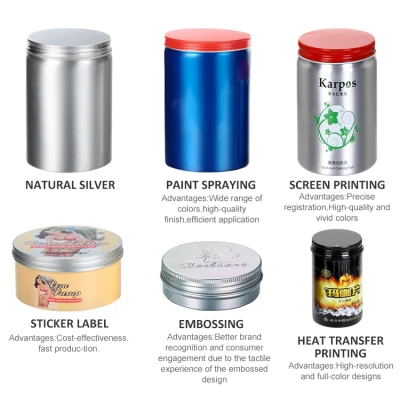 High Quality Custom Red Silver Oval Round Aluminum Tin Cans with Clear Window