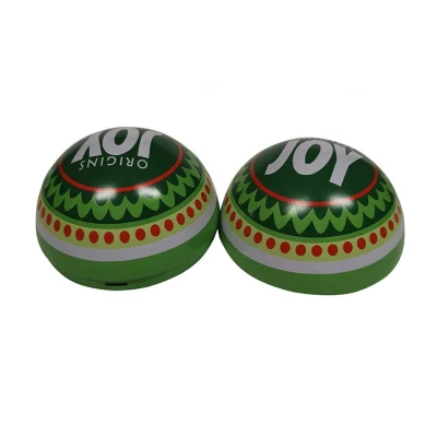 Decorative Ball Shape Candy Gift Christmas Tin Box