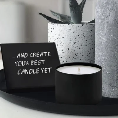 Wholesale Round Black Metal Containers Box Tin Can Candle Jar Candle Tin