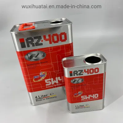 4L Metal Tin Tank Container with Plastic Handle and Cap