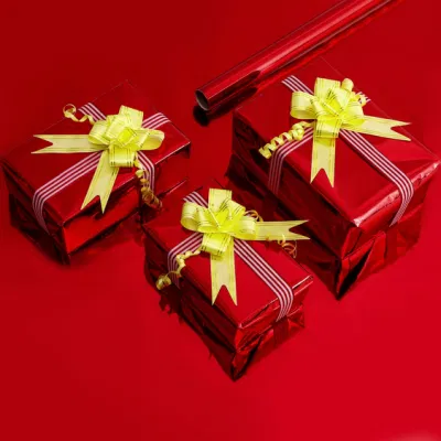 Luxury Fashion Metal Rose Gold Film Christmas Flower Wrapping Gift Packaging Paper