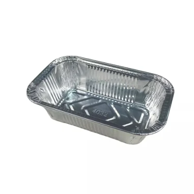 Food Packaging Disposable Tin Foil Dishes Grill Pan Catering Aluminium Foil Container Tray with Plastic Lid