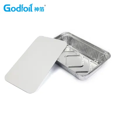 Rectangular Disposable Takeout Tin Foil Box Foil Tray Food Packaging Aluminum Foil Container with Lid