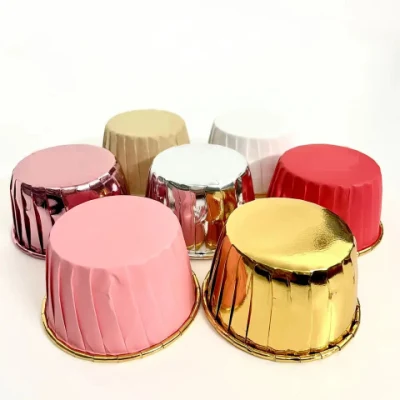 125ml Aluminum Tin Foil Baking Cup Round Cheese Cake Packaging Box Mousse Barbecue