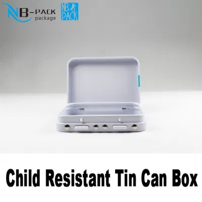 Metal Tin Box Food Storage Gift Christmas Child Proof Child Resistant Tin