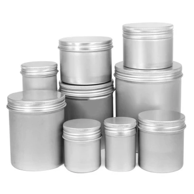 4oz 8oz Twist Black Screw Top Flat Round Tin Cans for Candles Aluminum Jar with Lid