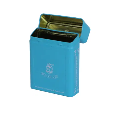 Customize Logo Durable Metal Airtight Cigarette Holder Hinged Pre-Roll Tin Case Packaging Cigar Tin Can Packaging Little Tin Box