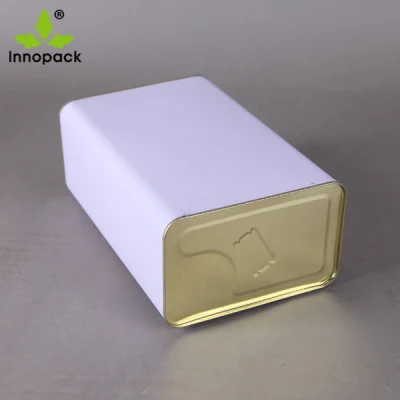 Food Grade 3L Metal Tin Container with Plastic Cap and Handle Wholesale
