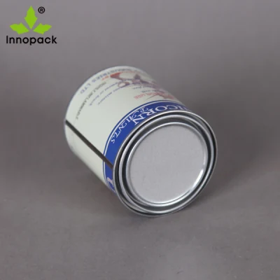 Printed 1liter Small Mini Round Metal Tin Can with Lid