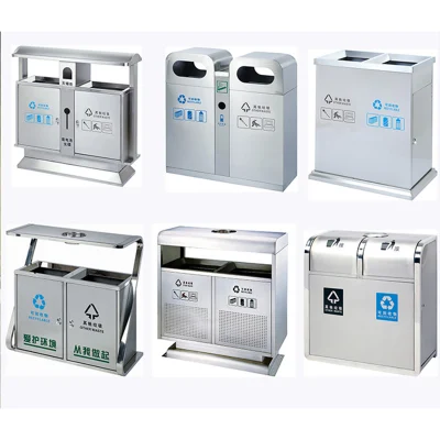 Smart Large Metal Restaurant Stainless Steel Garbage Can for Stand