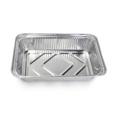 Rectangular Disposable Takeout Tin Foil Box Foil Tray Food Packaging Aluminum Foil Container with Lid