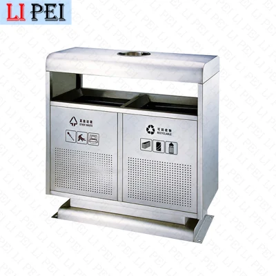 Smart Large Metal Restaurant Stainless Steel Garbage Can for Stand
