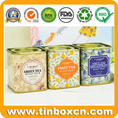 New Custom Metal Sqaure Airtight Tea Tin Box for Storage