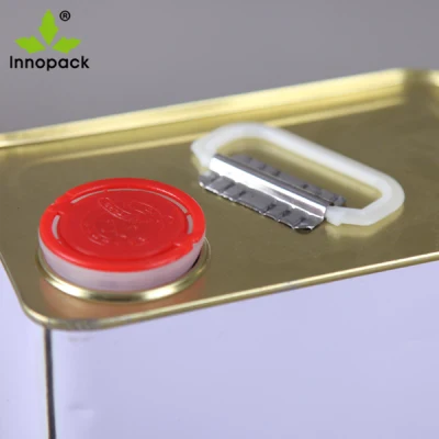Food Grade 3L Metal Tin Container with Plastic Cap and Handle Wholesale